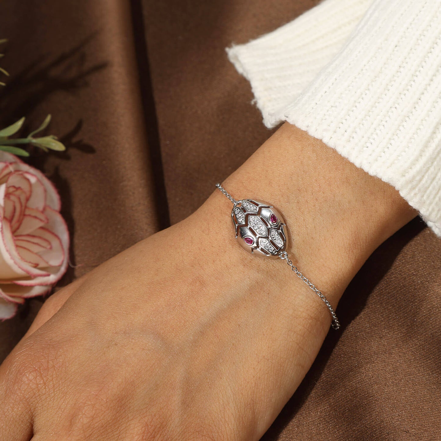 Serpentine Charm | 925 Silver Bracelet
