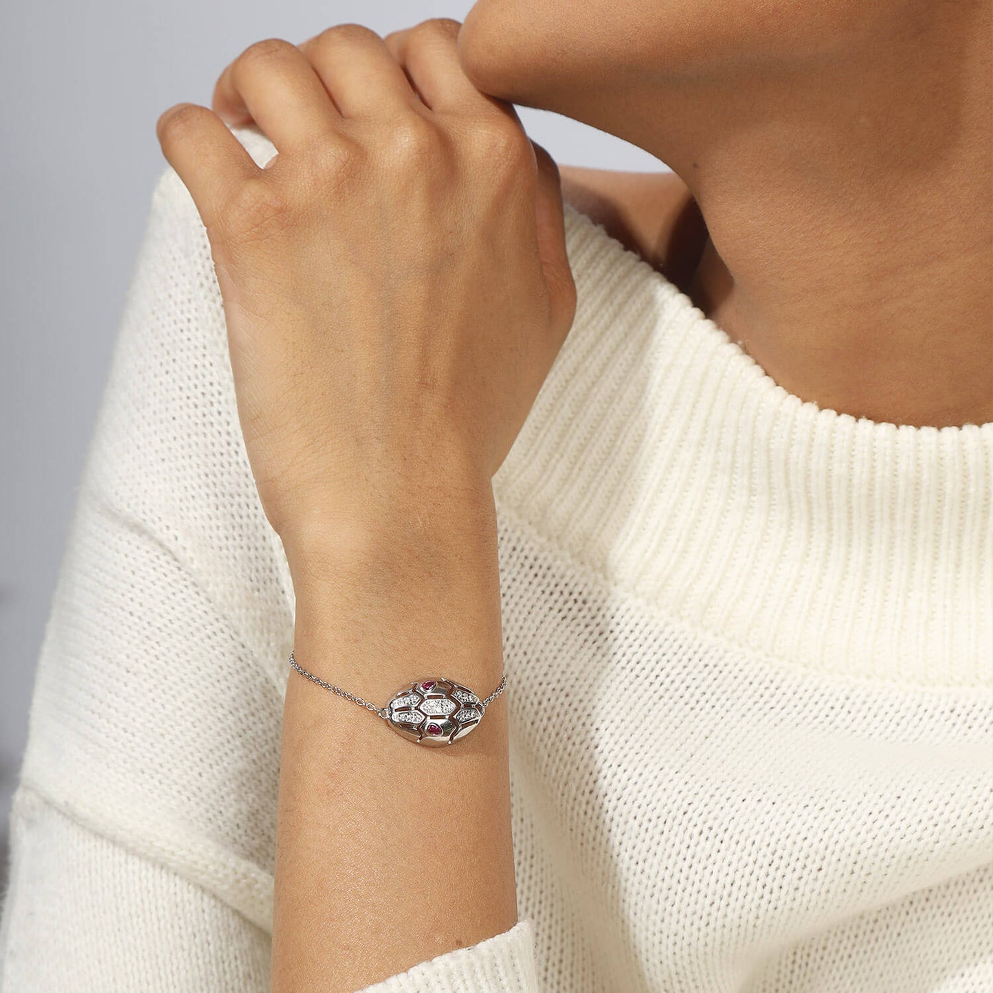 Serpentine Charm | 925 Silver Bracelet