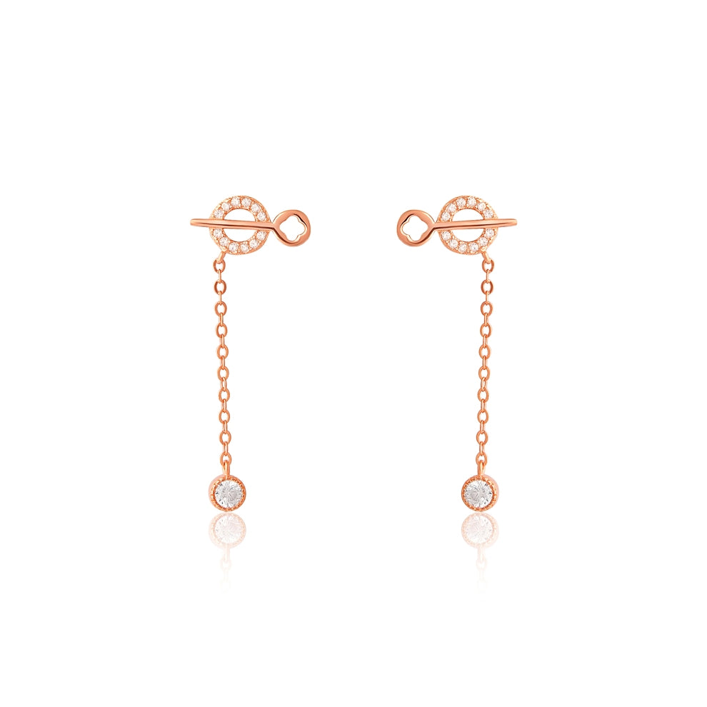 Sterling Falls | 925 Silver Earrings (Rose Gold Plated)