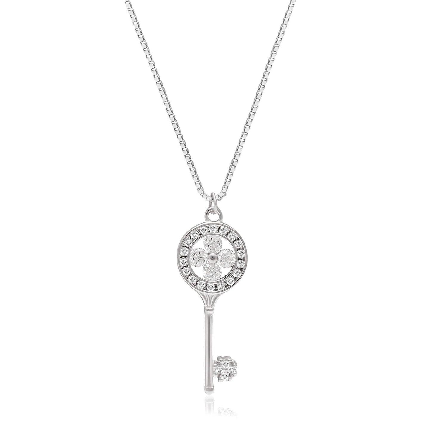 Moonlit Key | 925 Silver Pendant with Chain