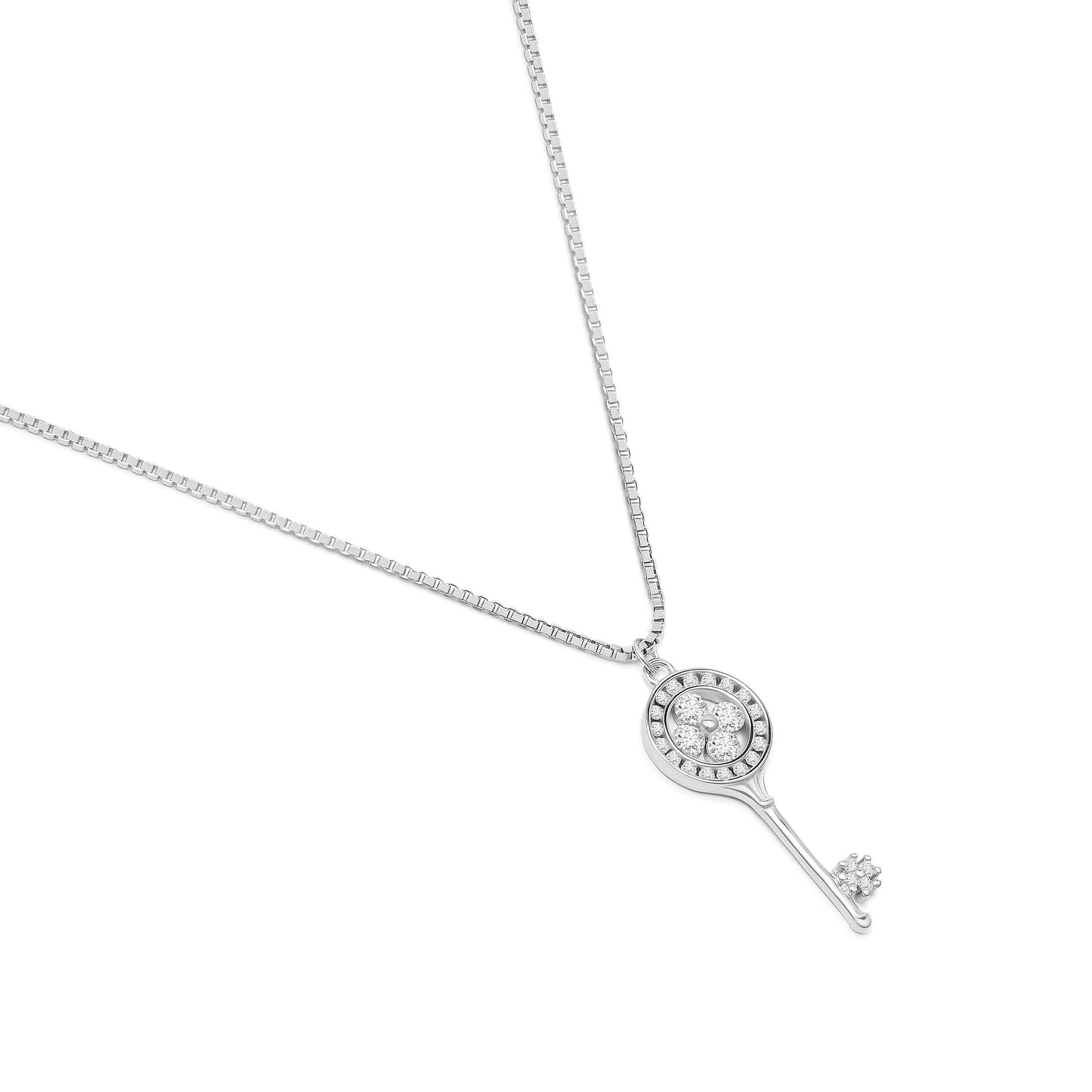 Moonlit Key | 925 Silver Pendant with Chain