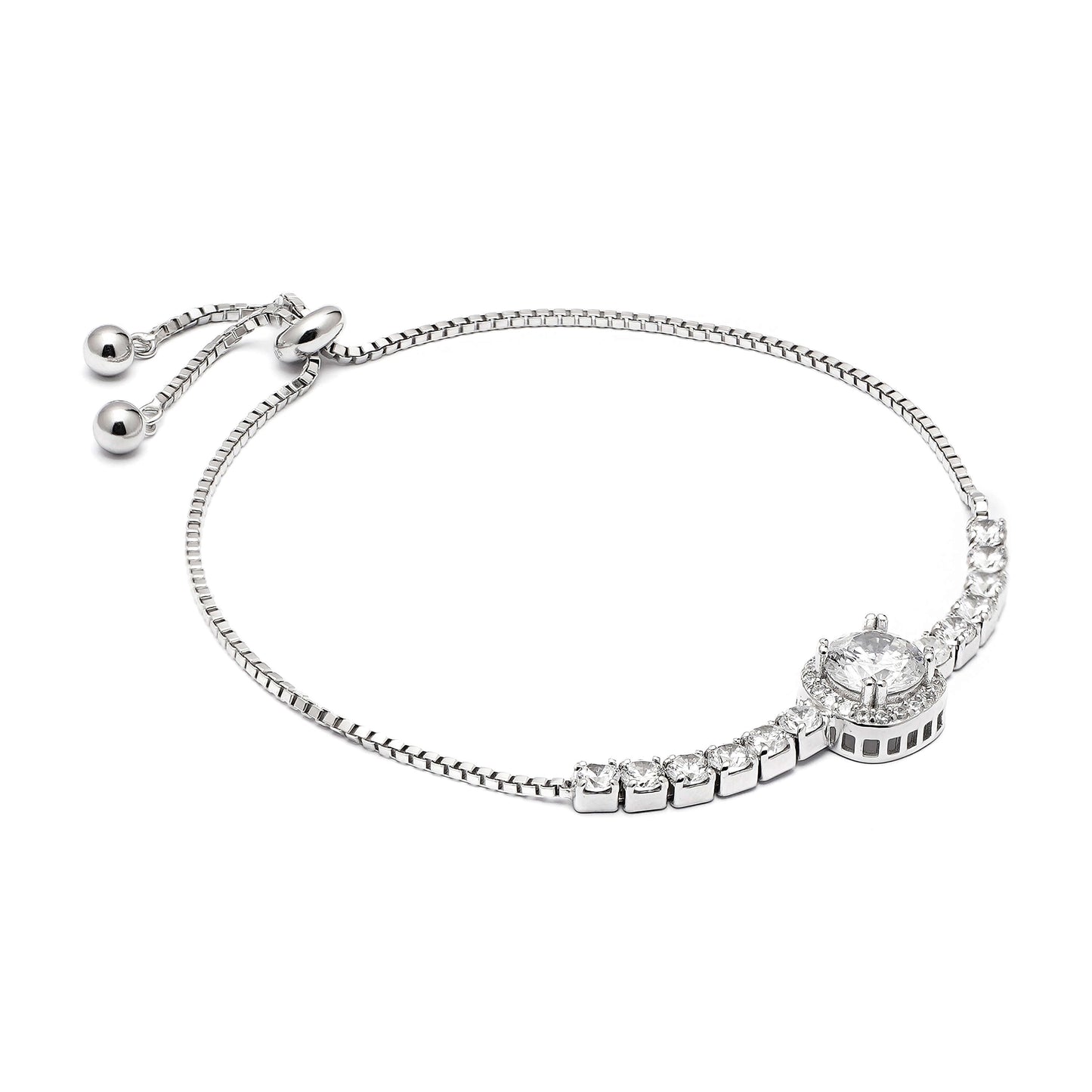 Solitaire Charm | 925 Silver Bracelet
