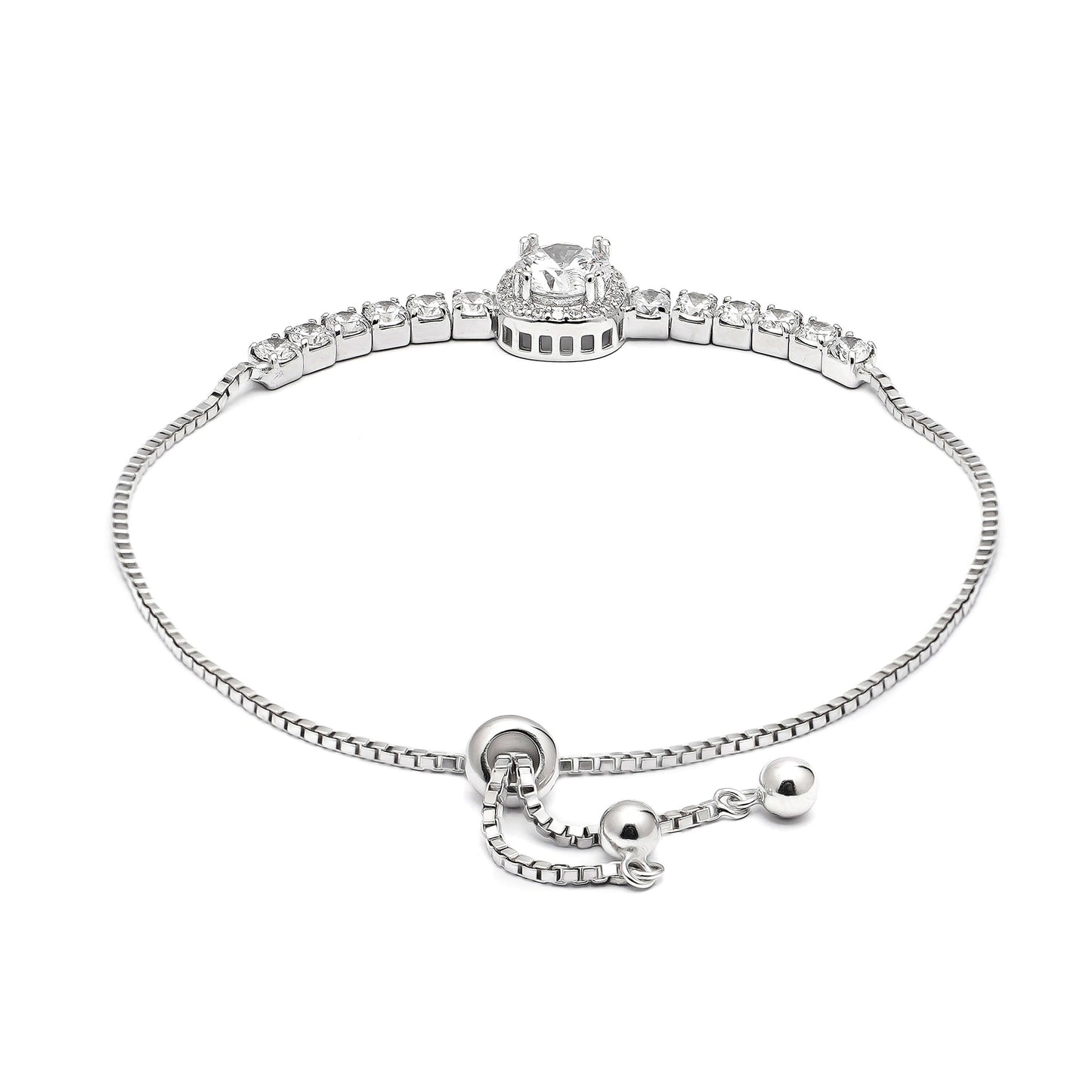 Solitaire Charm | 925 Silver Bracelet