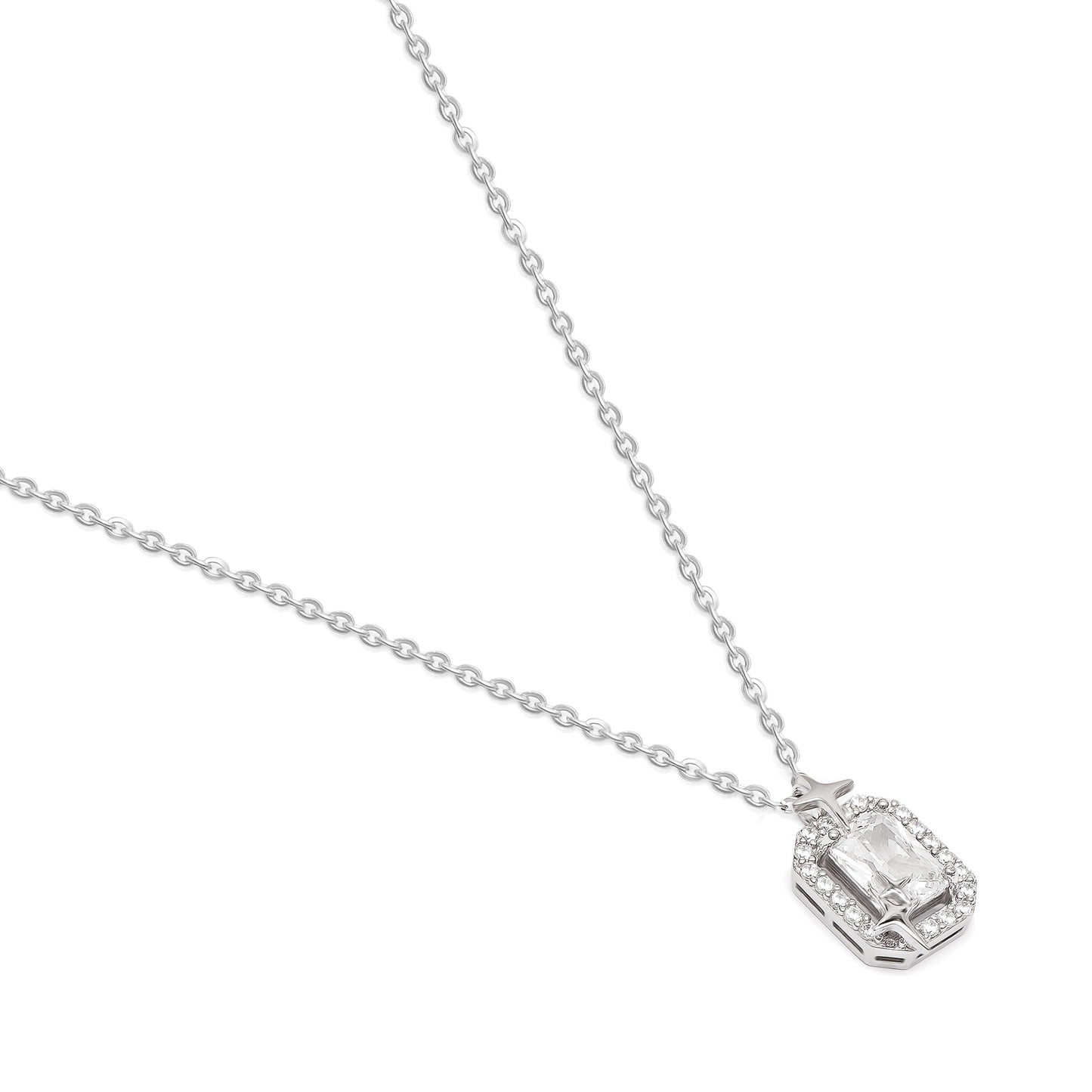 Solitaire Serenity | 925 Silver Pendant with Chain