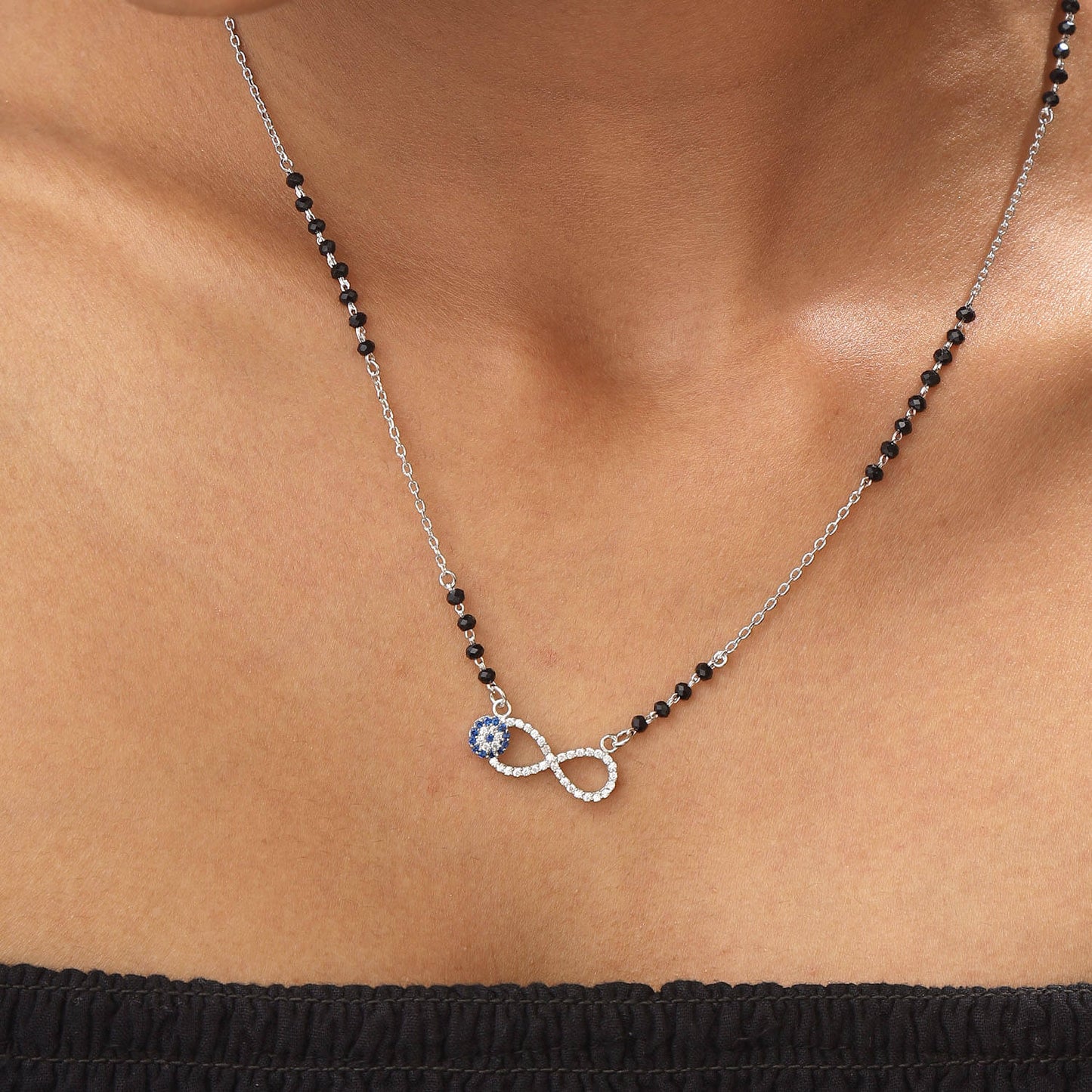 Infinite Charm | 925 Silver Pendant with Mangalsutra Chain