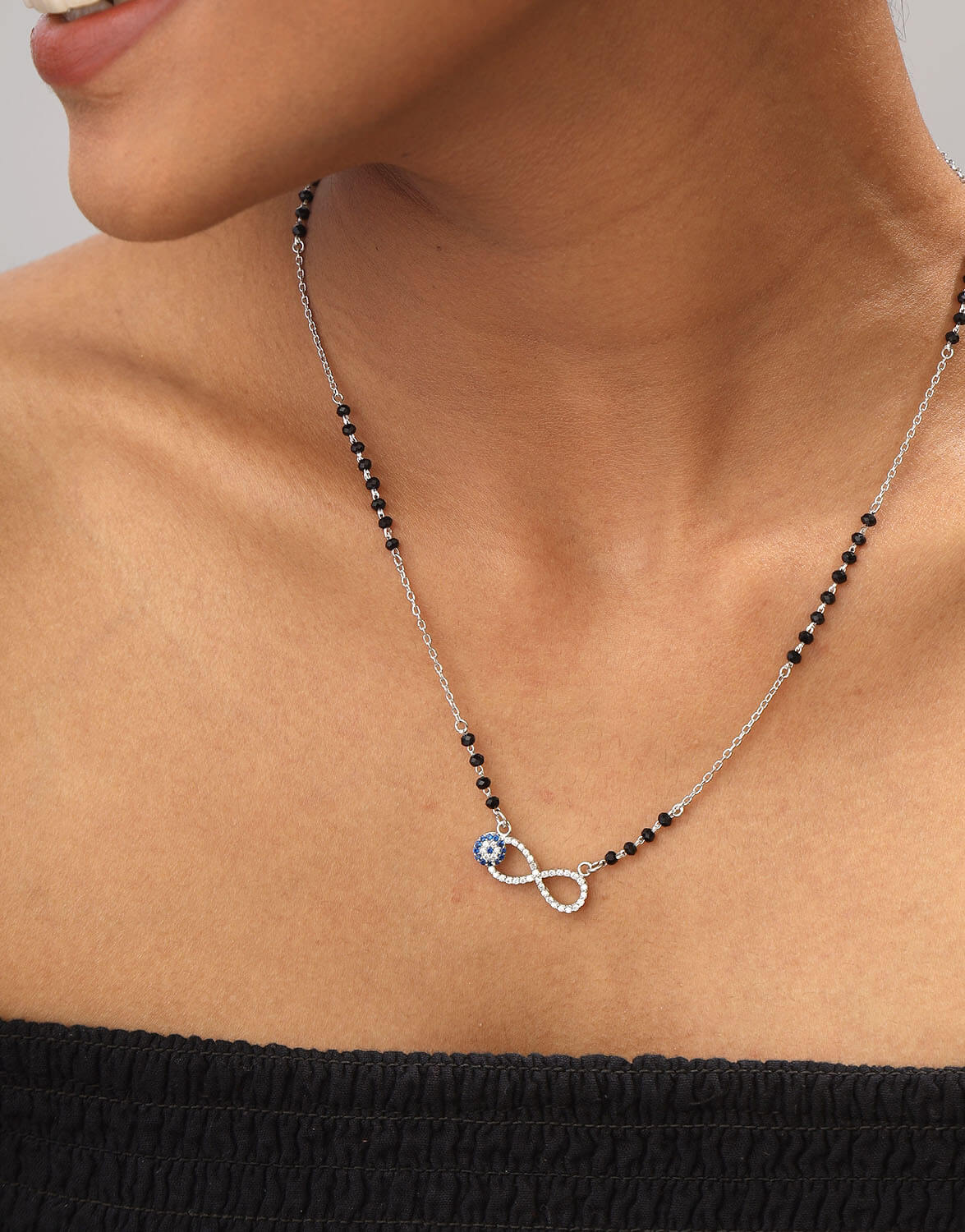 Infinite Charm | 925 Silver Pendant with Mangalsutra Chain