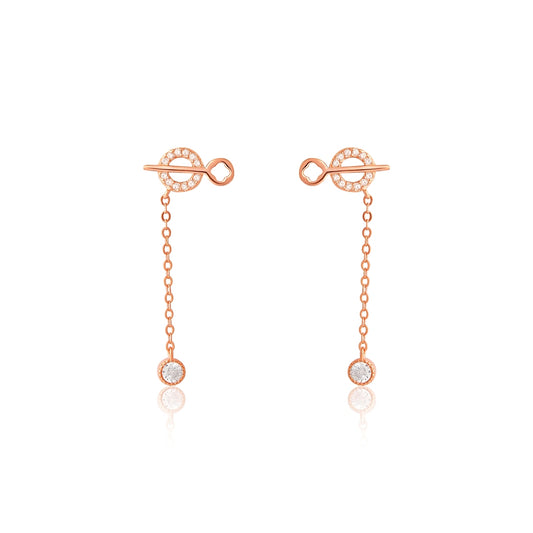 Sterling Falls | 925 Silver Earrings (Rose Gold Plated)