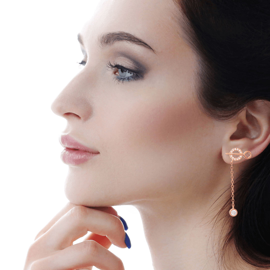 Sterling Falls | 925 Silver Earrings (Rose Gold Plated)