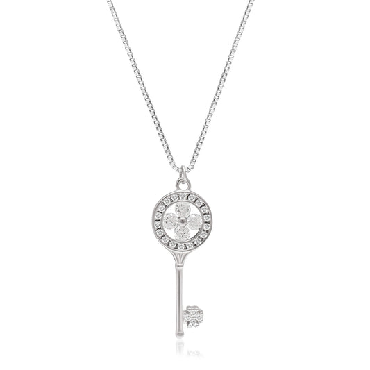 Moonlit Key | 925 Silver Pendant with Chain